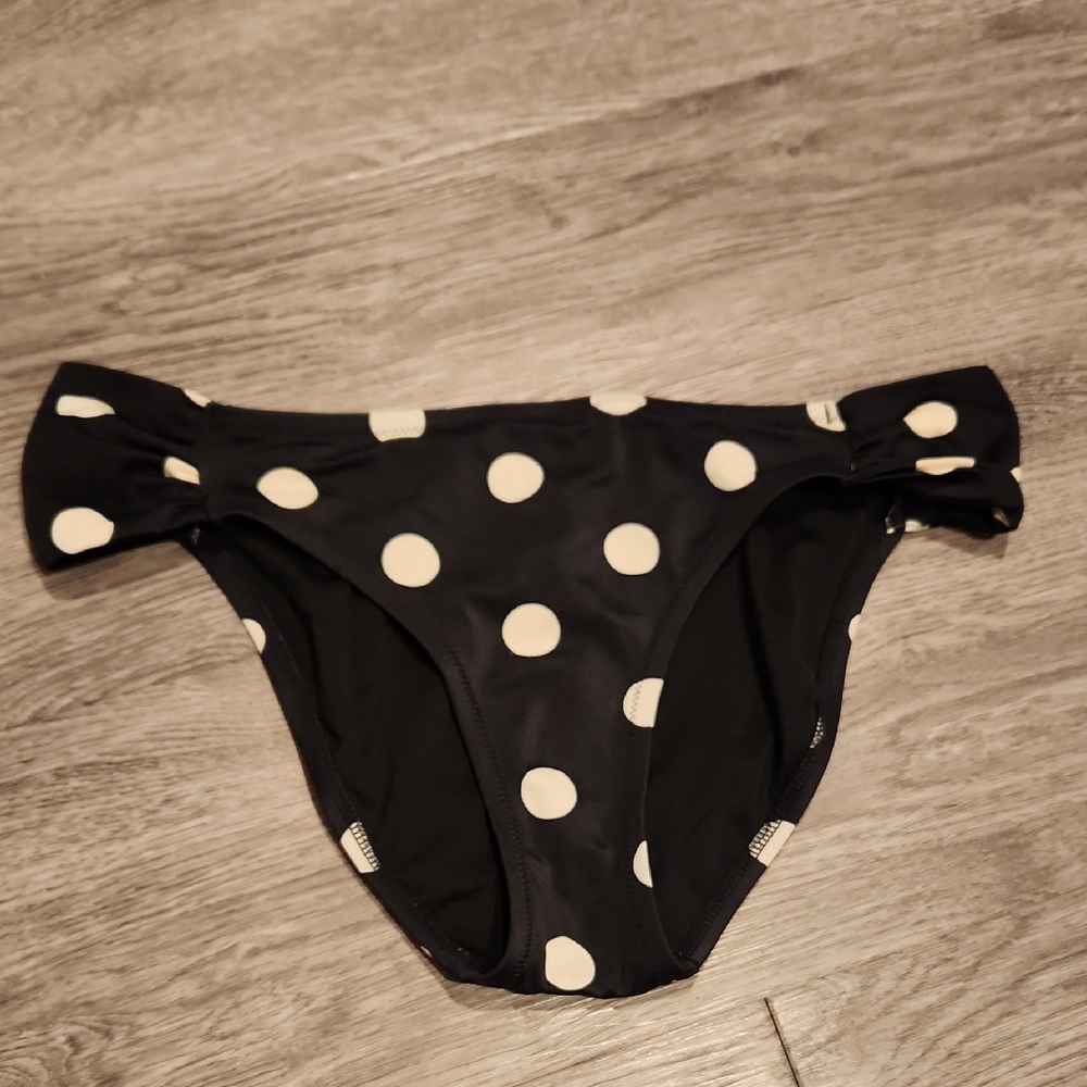 Victoria's Secret Black & White Polka Dot Swimwear Bottoms- M